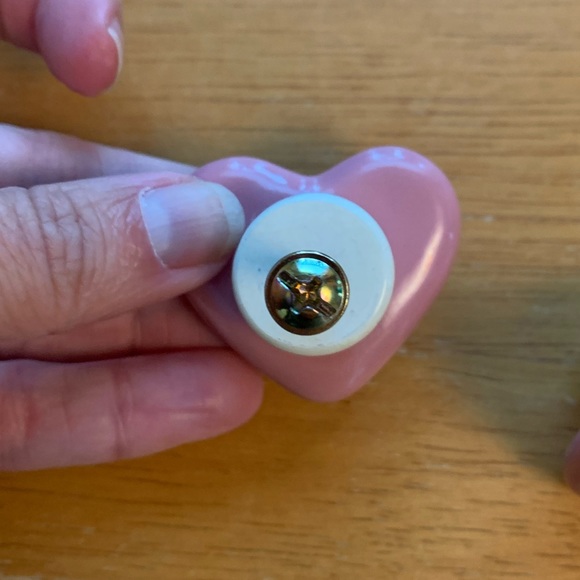 Pottery Barn Kids Pink and White Ceramic Knobs - Picture 3 of 4